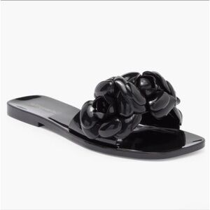 🆕 Jeffrey Campbell Women's Floralee Flower Embellished Slide Sandals